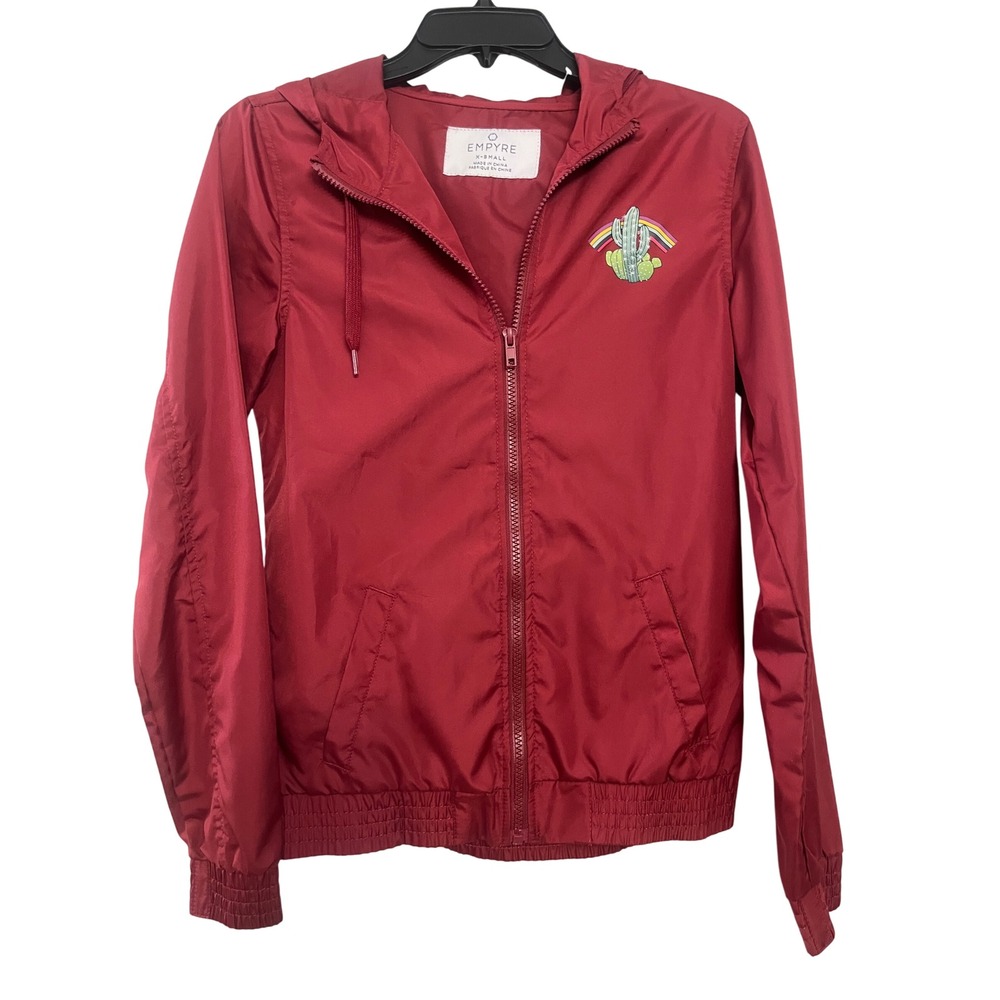 Empyre Road To Nowhere Burgundy‎ Windbreaker Jacket Hooded Desert Graphic Small